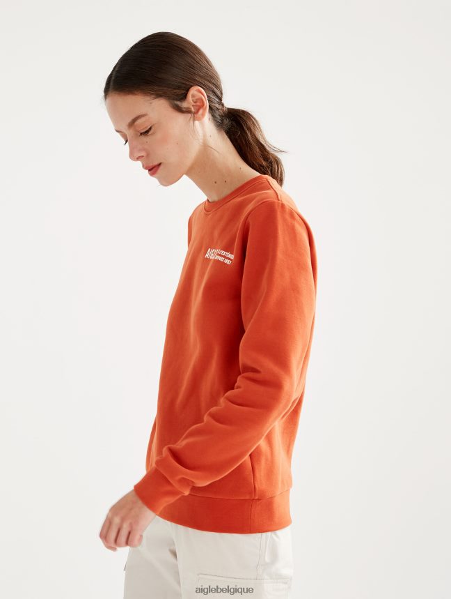 Aigle vêtements sweat-shirt à col rond brossé avec imprimé sur la poitrine goji femmes HV42L2539