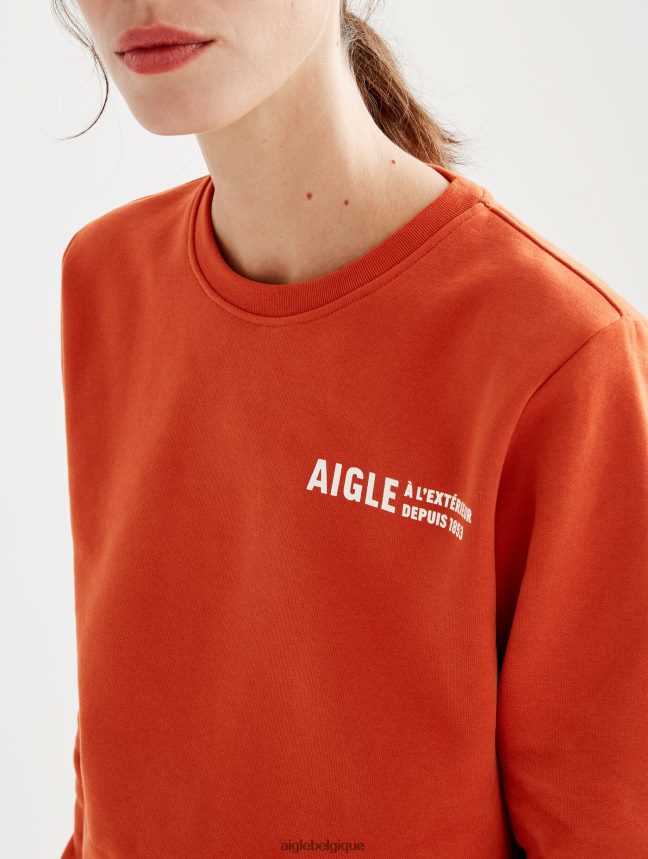 Aigle vêtements sweat-shirt à col rond brossé avec imprimé sur la poitrine goji femmes HV42L2539