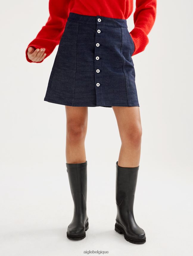 Aigle vêtements jupe courte en jean made in france jean femmes HV42L2703