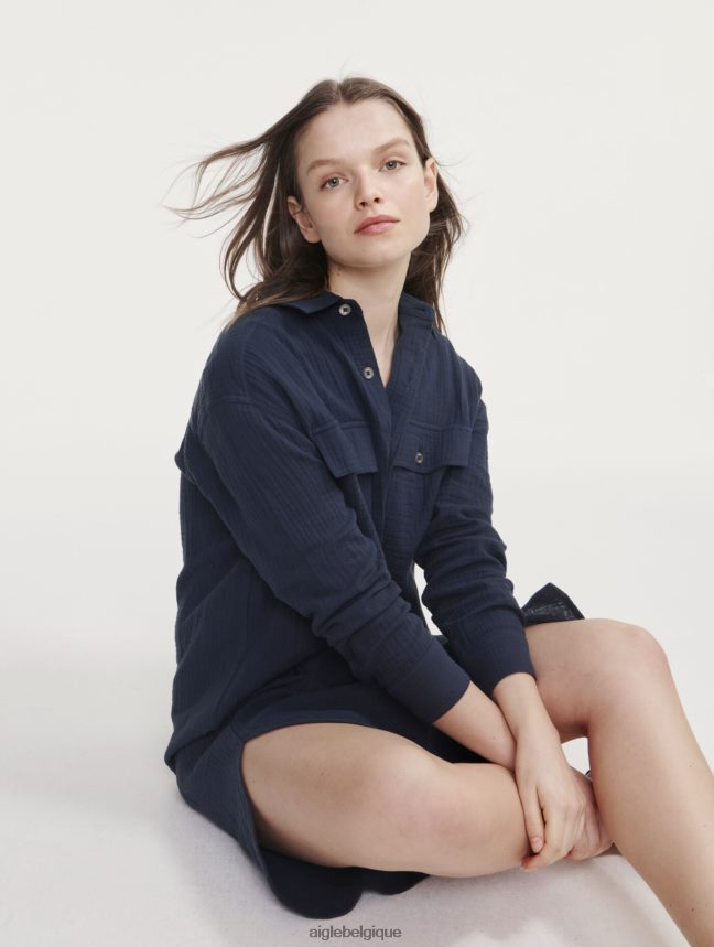 Aigle vêtements robe chemise en gaze de coton Empire femmes HV42L2445