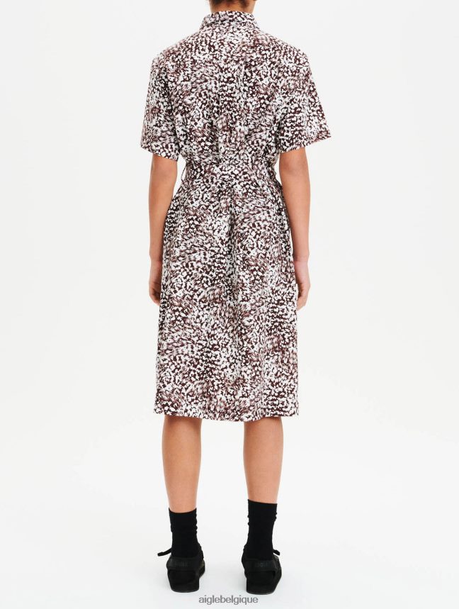 Aigle vêtements robe chemise en tencel et coton version imprimée fudge pr femmes HV42L2641