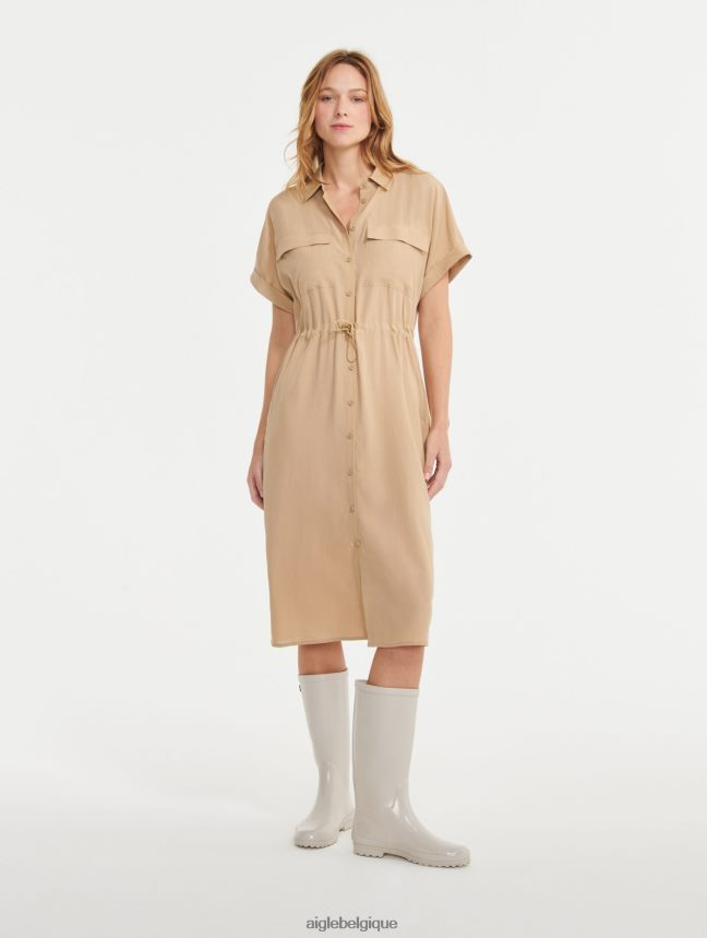 Aigle vêtements robe-chemise à manches courtes osier femmes HV42L2687