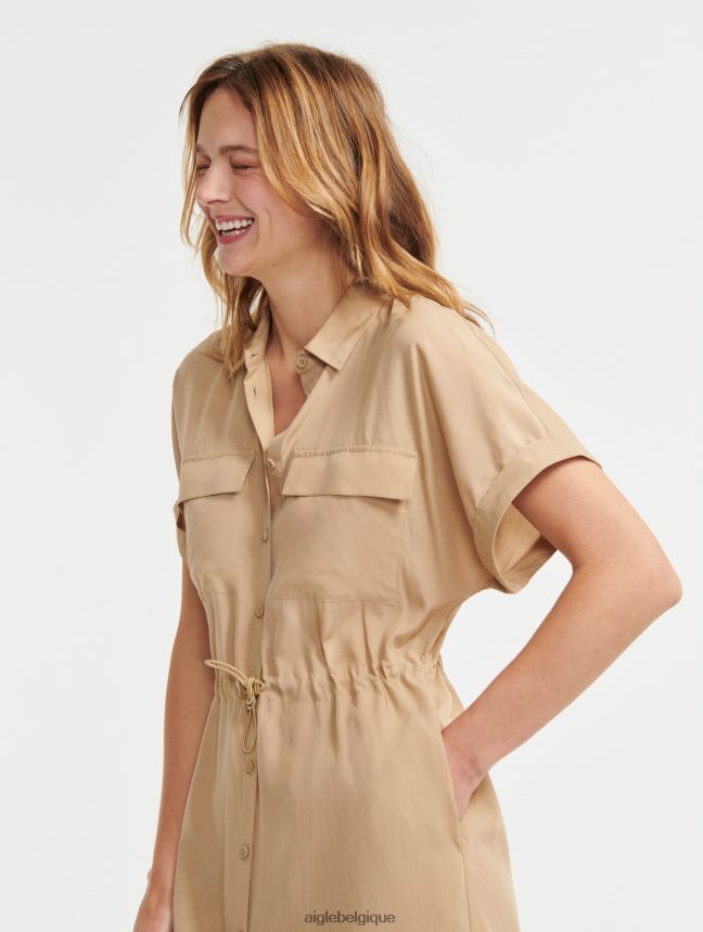 Aigle vêtements robe-chemise à manches courtes osier femmes HV42L2687