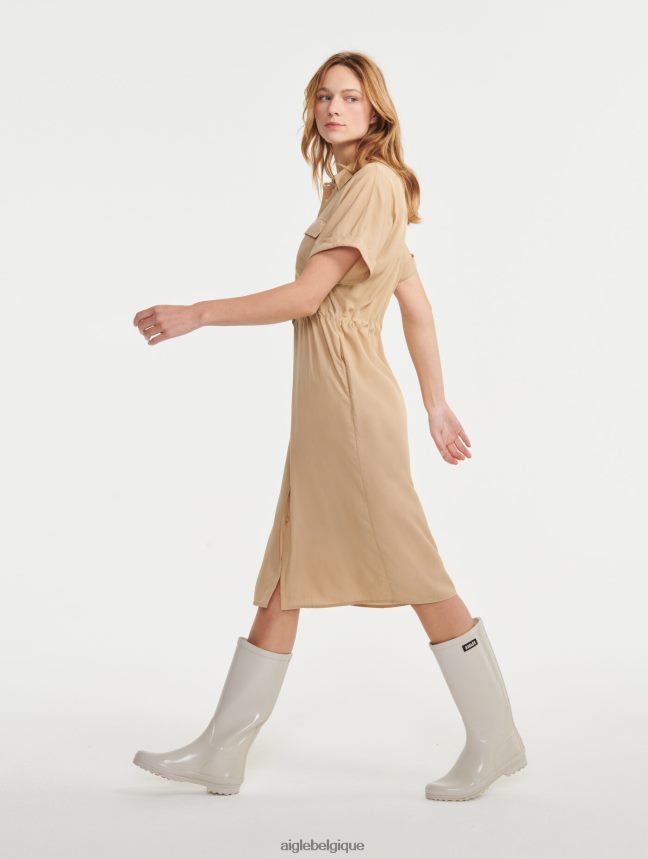 Aigle vêtements robe-chemise à manches courtes osier femmes HV42L2687