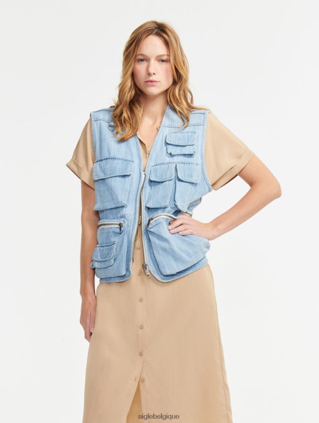 Aigle vêtements robe-chemise à manches courtes osier femmes HV42L2687