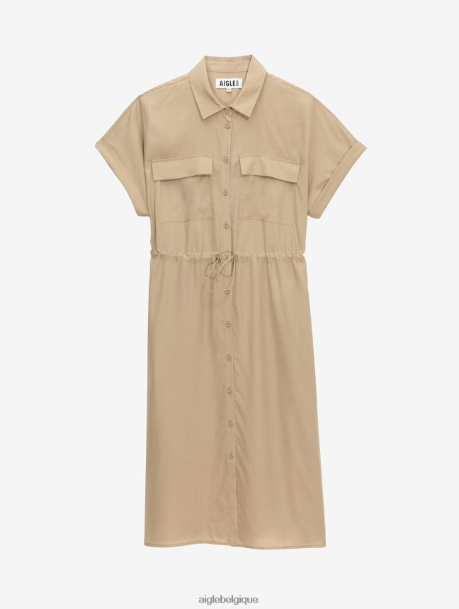 Aigle vêtements robe-chemise à manches courtes osier femmes HV42L2687