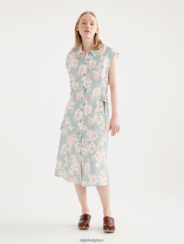 Aigle vêtements robe mi-longue boutonnée ajustée sur l\'ensemble réséda pr femmes HV42L2558