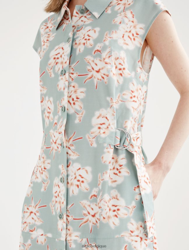 Aigle vêtements robe mi-longue boutonnée ajustée sur l\'ensemble réséda pr femmes HV42L2558