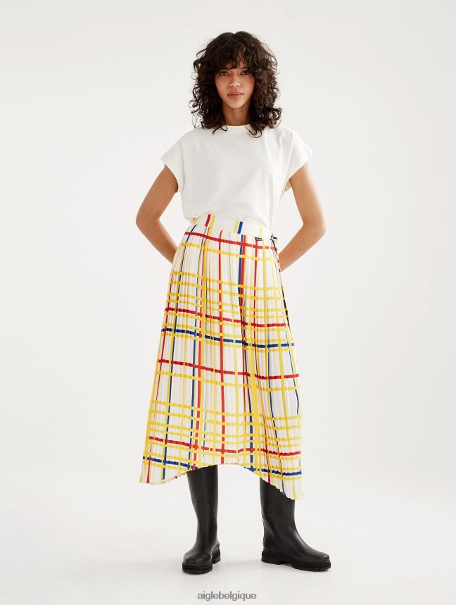 Aigle x Centre Pompidou vêtements jupe longue plissée Mondrian femmes HV42L2583