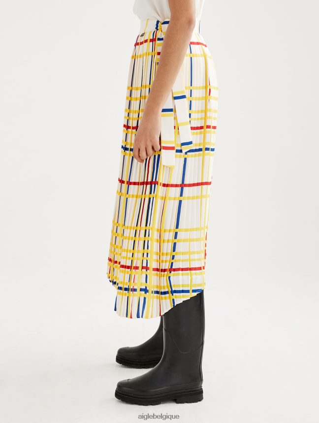 Aigle x Centre Pompidou vêtements jupe longue plissée Mondrian femmes HV42L2583