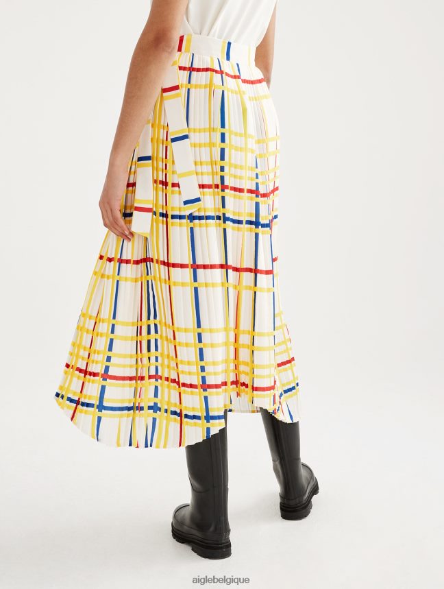 Aigle x Centre Pompidou vêtements jupe longue plissée Mondrian femmes HV42L2583