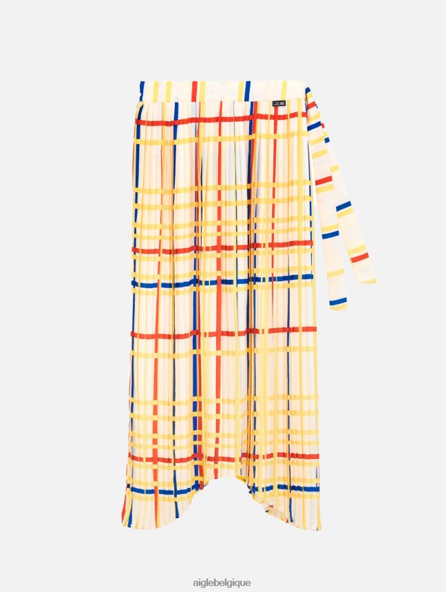 Aigle x Centre Pompidou vêtements jupe longue plissée Mondrian femmes HV42L2583