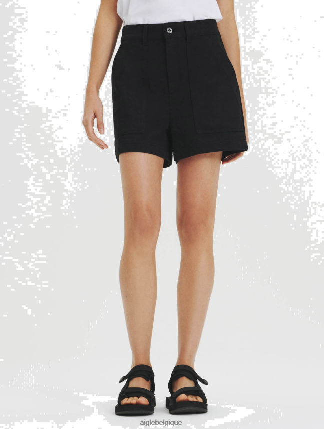 Aigle vêtements Short éco-conçu 100% coton Onyx noir femmes HV42L2681