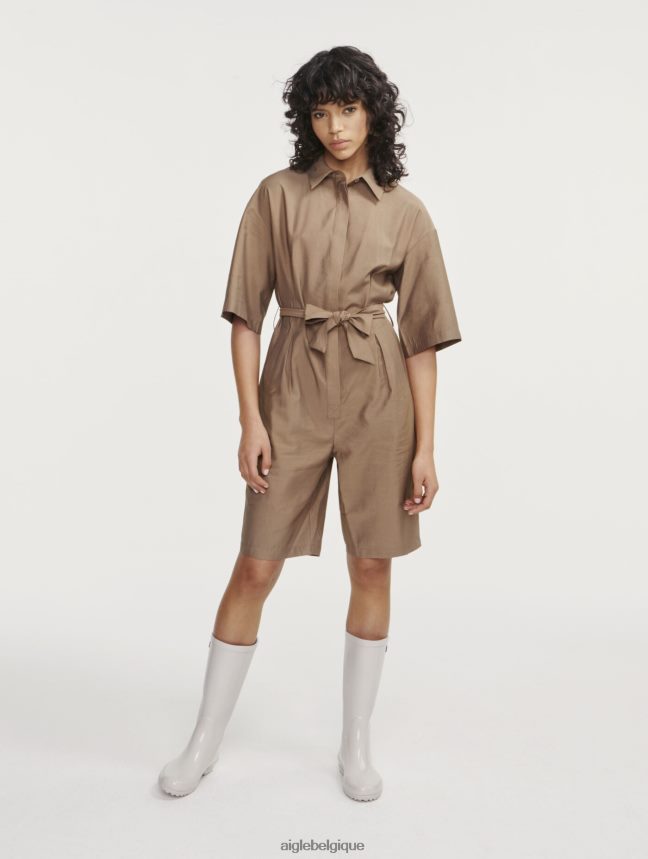 Aigle vêtements combinaison bermuda à manches courtes cappuccino femmes HV42L2459