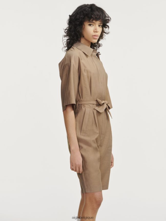Aigle vêtements combinaison bermuda à manches courtes cappuccino femmes HV42L2459