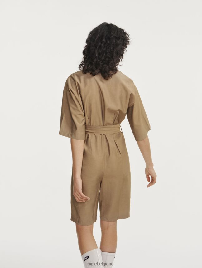 Aigle vêtements combinaison bermuda à manches courtes cappuccino femmes HV42L2459