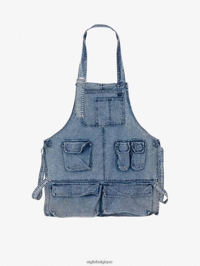 Aigle accessoires tablier de jardinage en jean avec poches denim légèrement décoloré Hommes HV42L2415