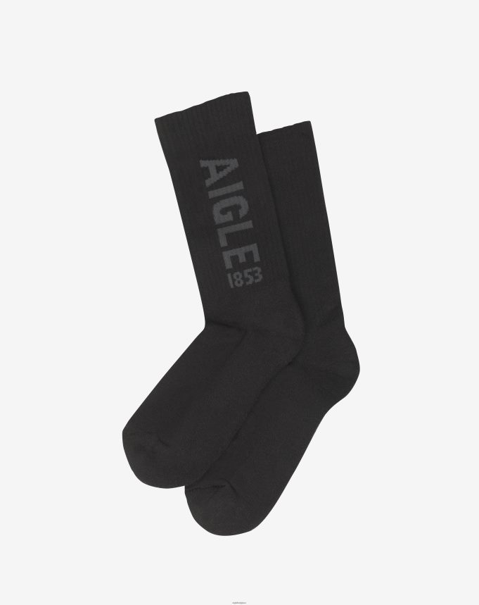 Aigle accessoires chaussettes jacquard noir Hommes HV42L2385