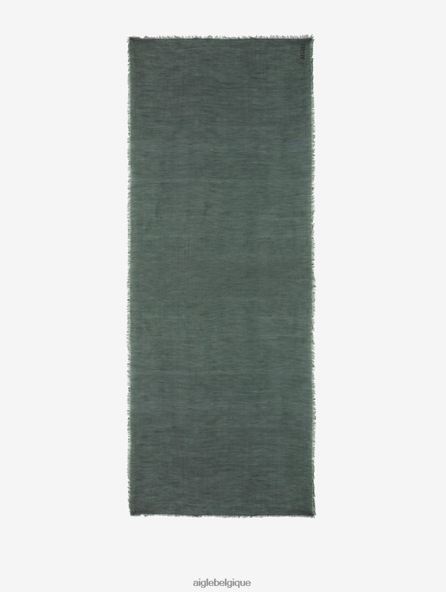 Aigle accessoires écharpe en lin uni à franges algue Hommes HV42L2416