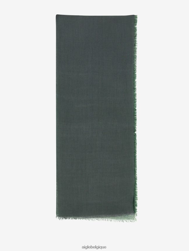 Aigle accessoires écharpe en lin uni à franges algue Hommes HV42L2416