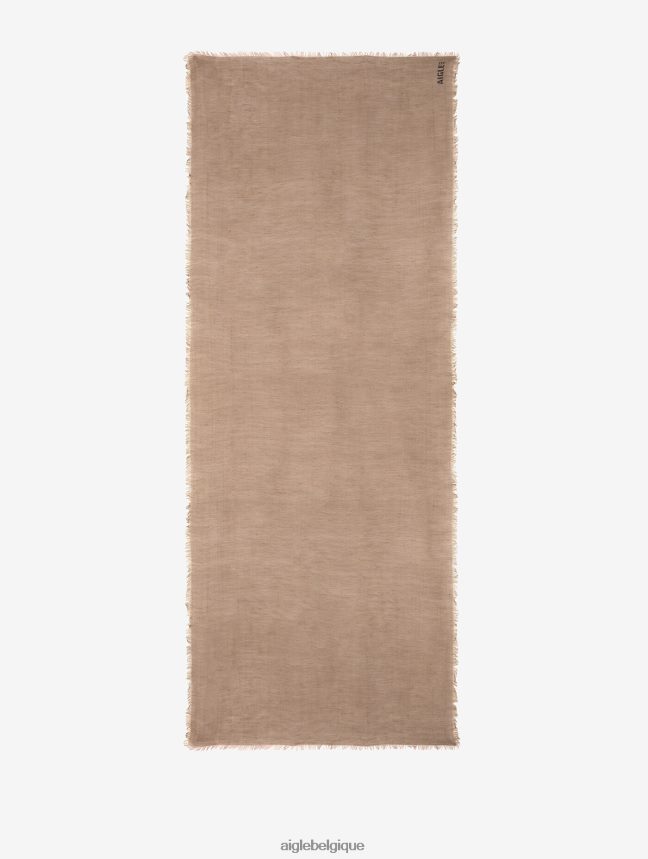 Aigle accessoires écharpe en lin uni à franges cappuccino Hommes HV42L2382