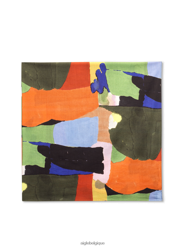 Aigle accessoires écharpe imprimée en coton biologique et soie multico pr Hommes HV42L2404