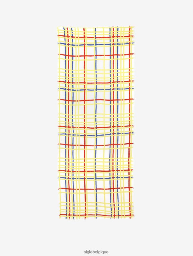 Aigle x Centre Pompidou accessoires écharpe en lin imprimé Mondrian Hommes HV42L2366