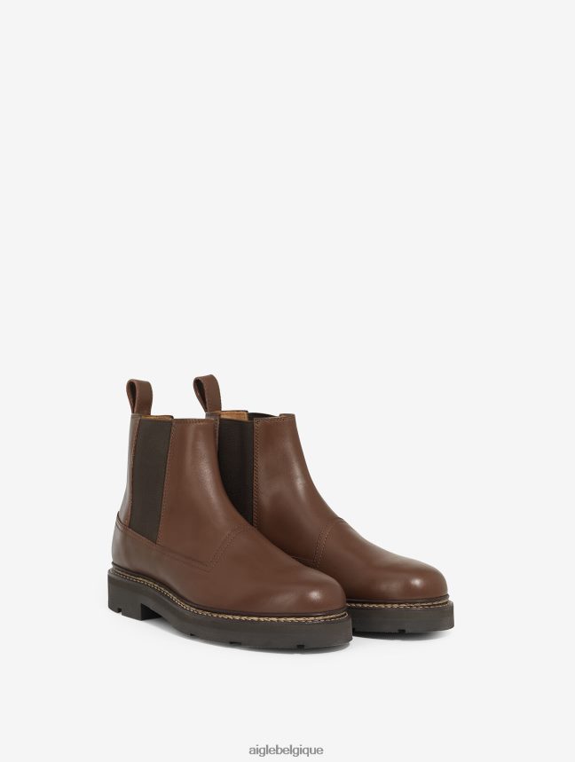 Aigle bottes la bottine chelsea en cuir à coutures norvégiennes Bourbon Hommes HV42L2304