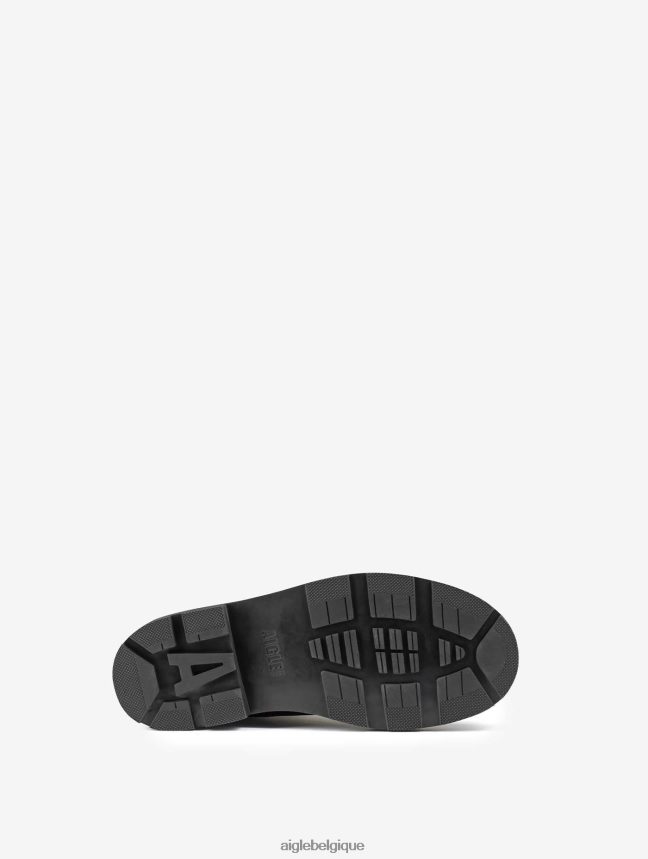 Aigle bottes la desert boot en cuir cousu norvégien noir Hommes HV42L2306