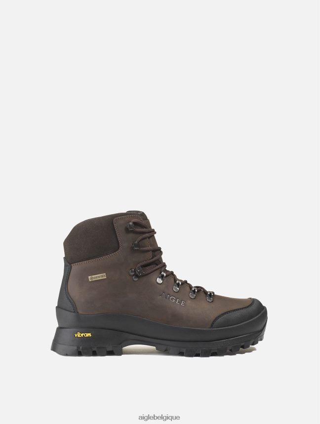 Aigle bottes bottines en cuir ultra techniques avec membrane gore-tex et semelle vibram marron foncé Hommes HV42L2275