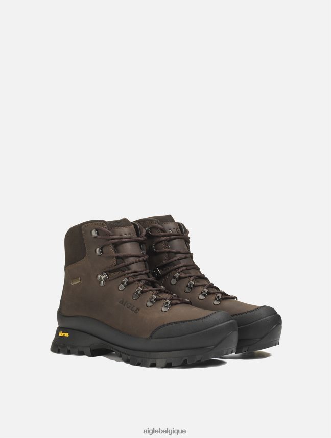 Aigle bottes bottines en cuir ultra techniques avec membrane gore-tex et semelle vibram marron foncé Hommes HV42L2275