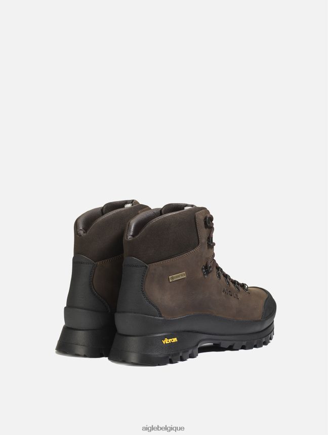 Aigle bottes bottines en cuir ultra techniques avec membrane gore-tex et semelle vibram marron foncé Hommes HV42L2275