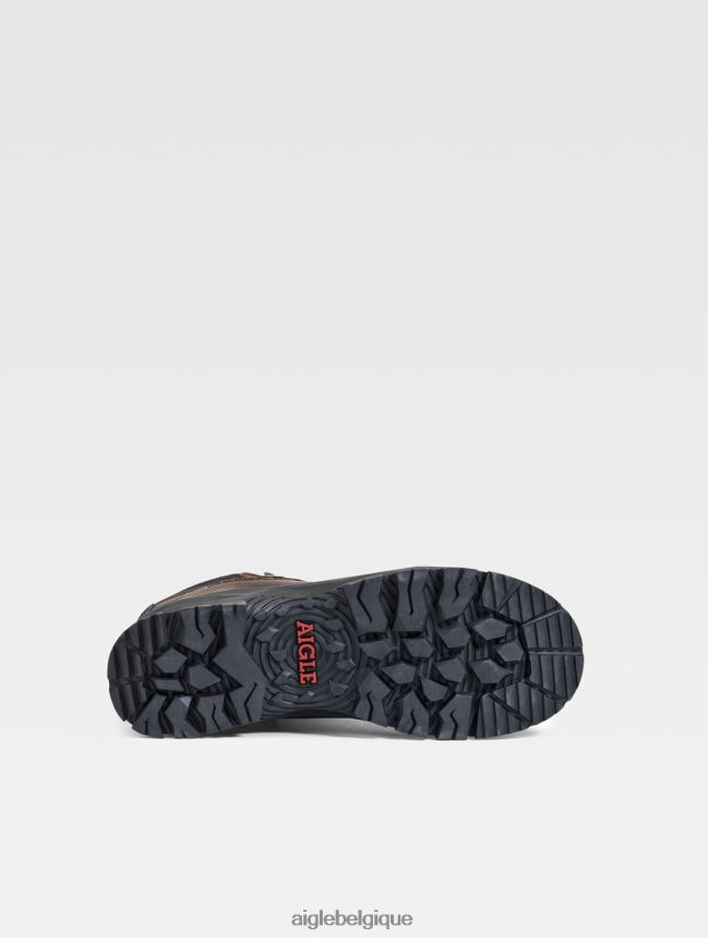 Aigle bottes la bottine en cuir mtd imperméable et respirante marron foncé Hommes HV42L2319