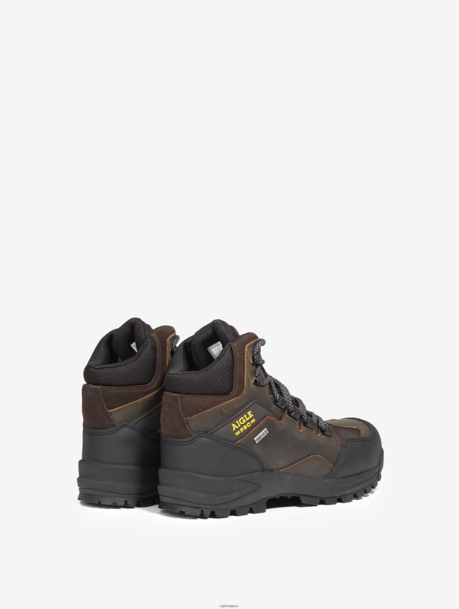 Aigle chaussures chaussures de sécurité en cuir imperméables et respirantes marron foncé Hommes HV42L2296