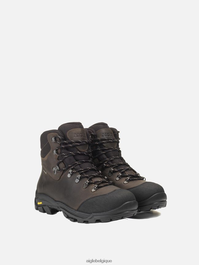 Aigle chaussures chaussures montantes imperméables vibram marron foncé Hommes HV42L2273