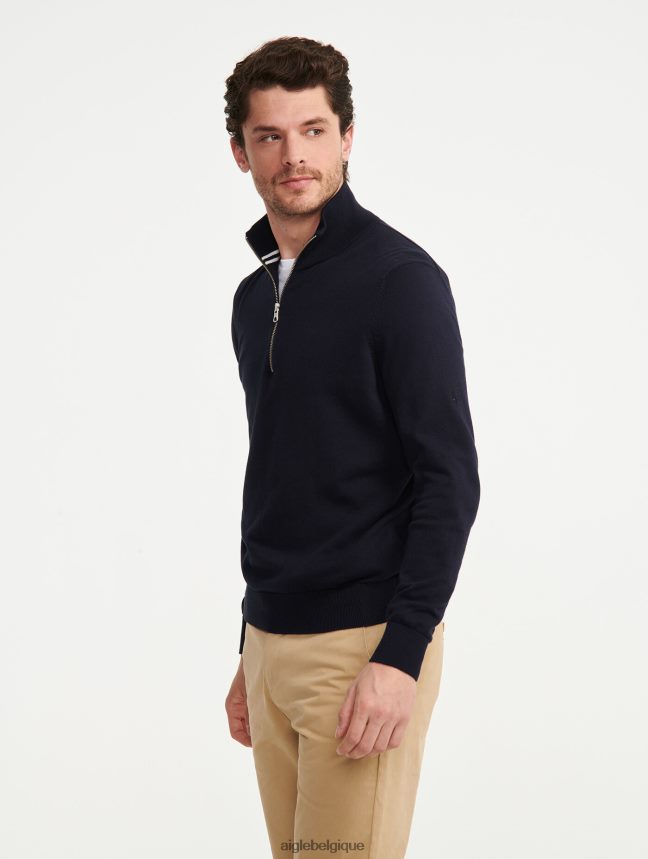 Aigle vêtements pull col montant à demi-zip en jauge fine Empire Hommes HV42L230