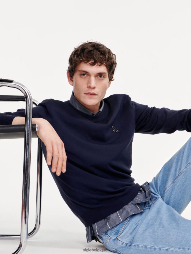 Aigle vêtements pull ras du cou en fine jauge Empire Hommes HV42L2151