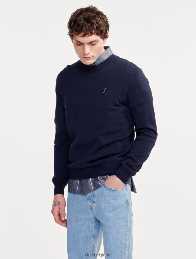 Aigle vêtements pull ras du cou en fine jauge Empire Hommes HV42L2151
