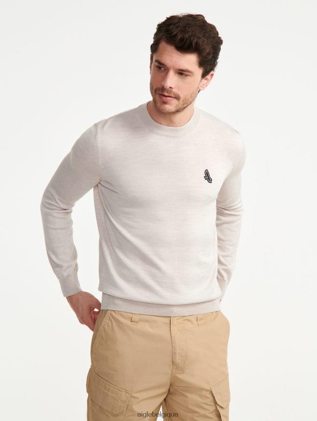 Aigle vêtements pull ras du cou en fine jauge martre Hommes HV42L2134