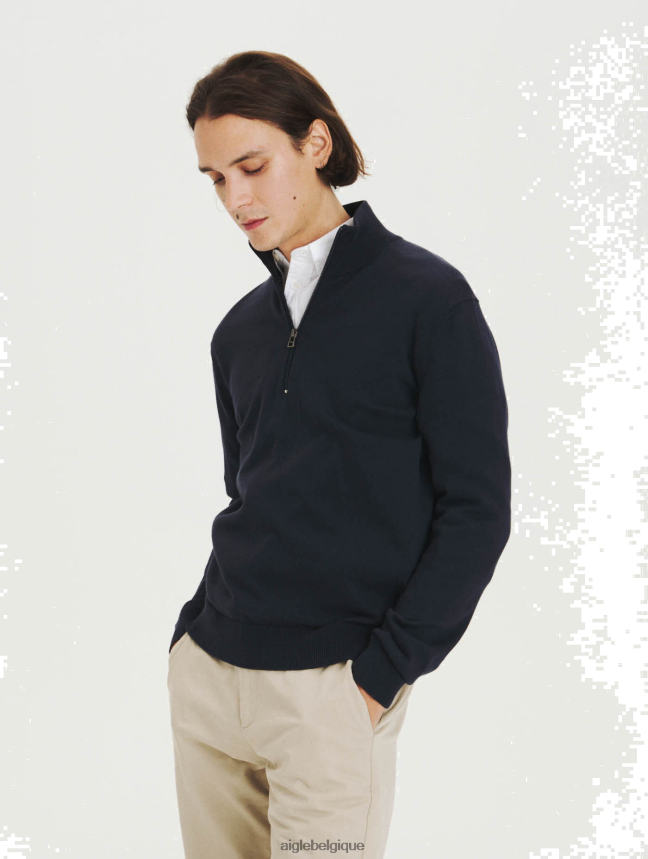 Aigle vêtements pull zippé à col ouvert en coton biologique Empire Hommes HV42L257