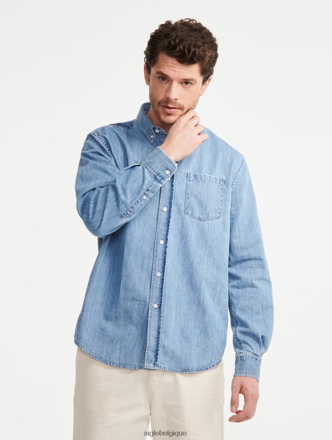 Aigle vêtements chemise en jean à manches longues eau de Javel légère Hommes HV42L227