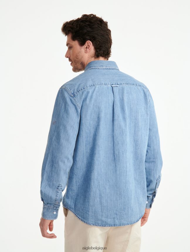 Aigle vêtements chemise en jean à manches longues eau de Javel légère Hommes HV42L227