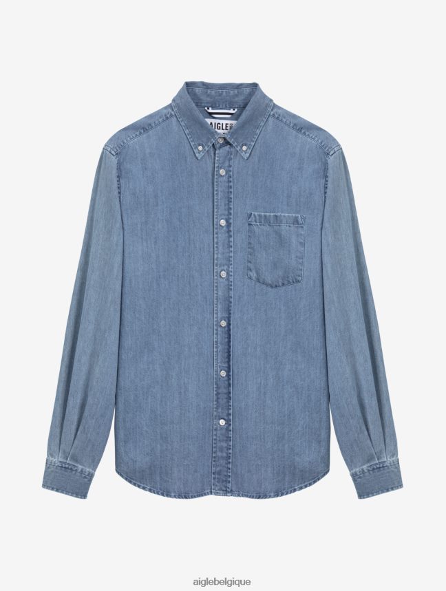 Aigle vêtements chemise en jean à manches longues eau de Javel légère Hommes HV42L227