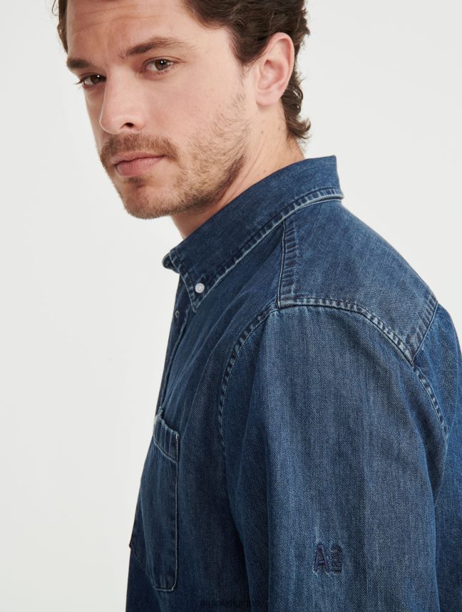 Aigle vêtements chemise en jean à manches longues jean Hommes HV42L2105