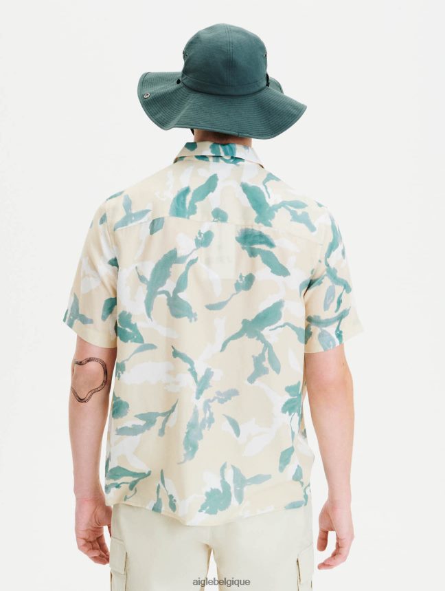 Aigle vêtements chemise à manches courtes coupe droite bisque pr Hommes HV42L267