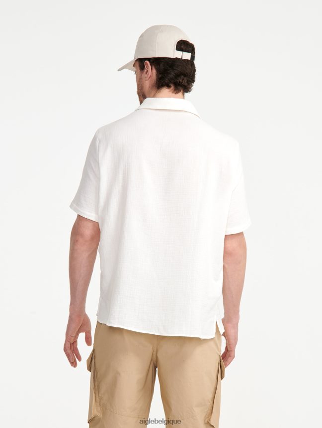 Aigle vêtements chemise à manches courtes en coton lait Hommes HV42L2153