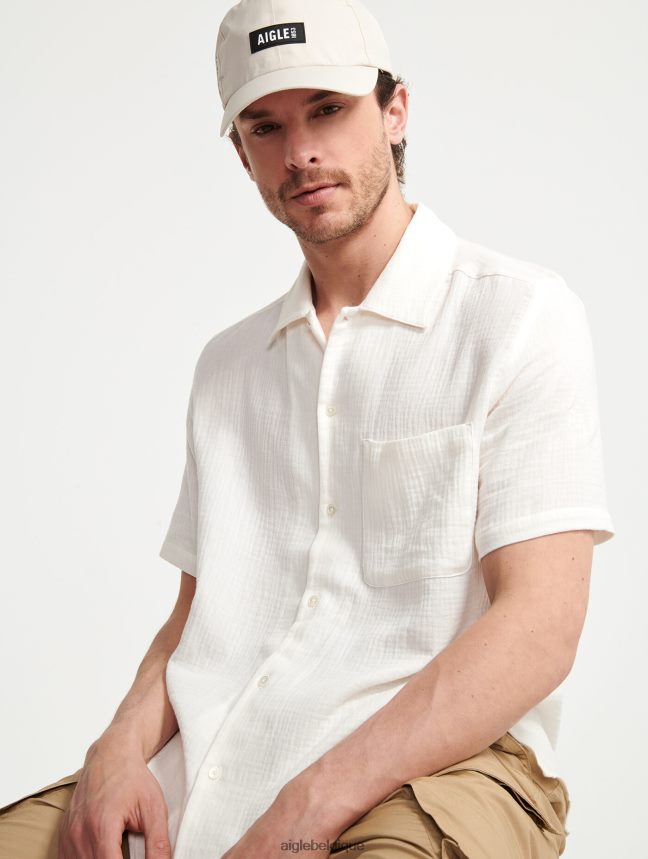 Aigle vêtements chemise à manches courtes en coton lait Hommes HV42L2153
