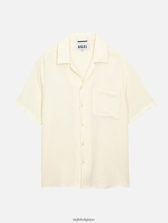 Aigle vêtements chemise à manches courtes en coton lait Hommes HV42L2153