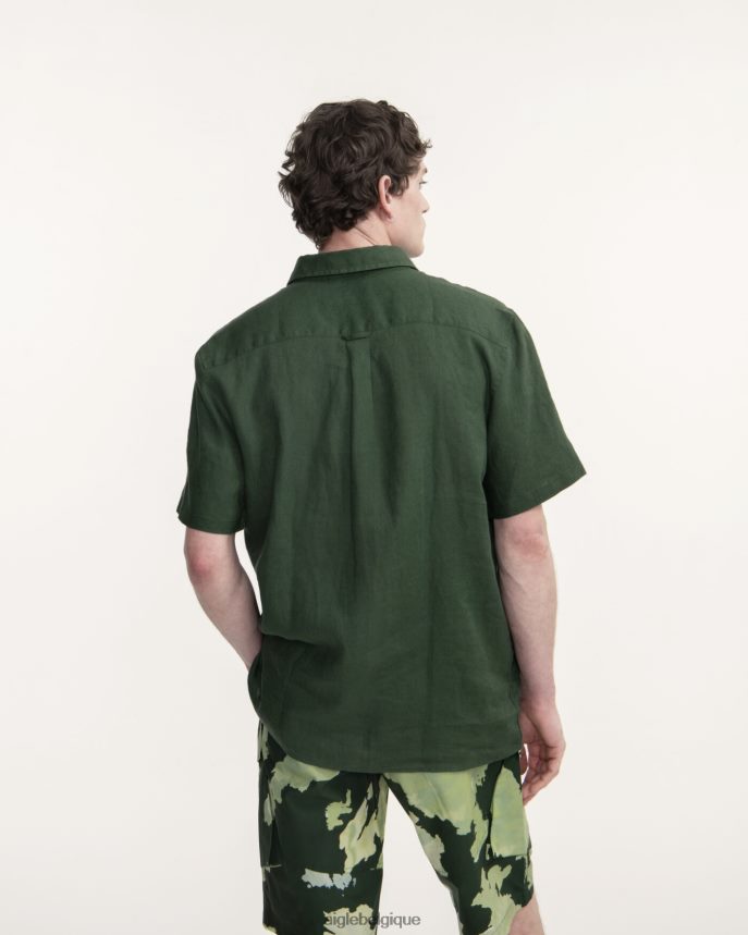Aigle vêtements chemise à manches courtes en lin botanique Hommes HV42L255