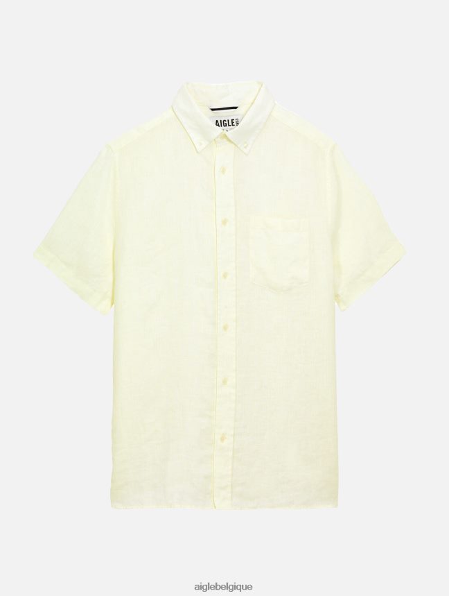 Aigle vêtements chemise à manches courtes en lin lait Hommes HV42L2145